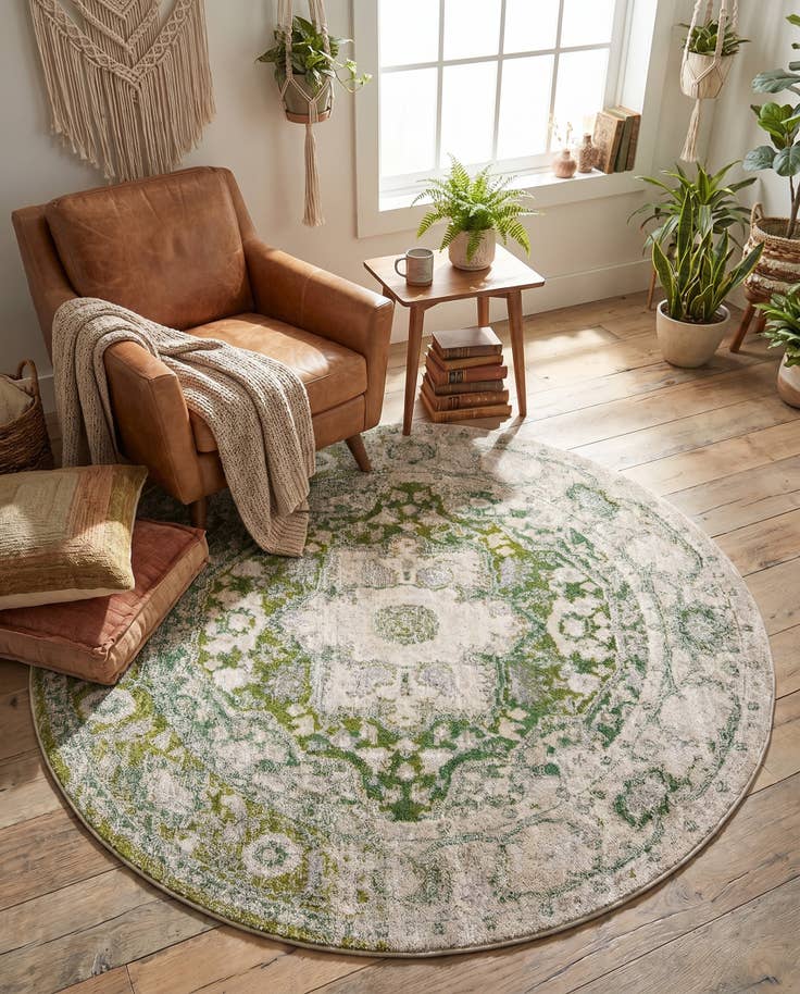 Detail image of 5' x 5' Madeline Vintage Round Rug