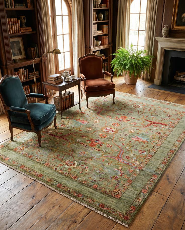 Detail image of 5' 1 x 6' 8 Hand Knotted Ariana Ziegler Rug