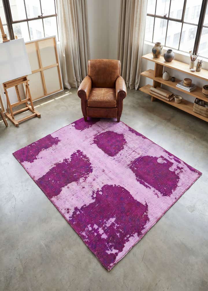 4' 6 x 5' 6 Hand Knotted Ultra Vintage Persian Wool Square Rug