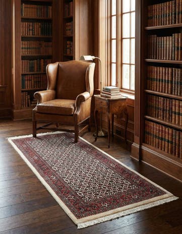 2' 4 x 4' 10 Bidjar With Silk Runner Rug