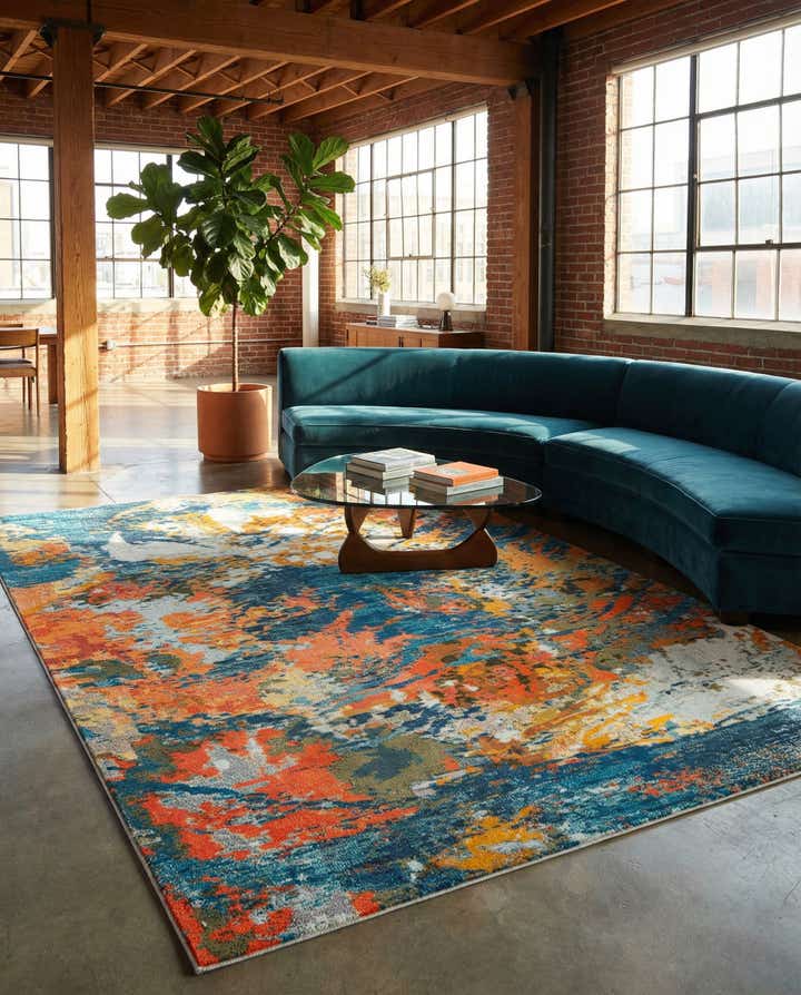 9' 10 x 14' Washable Vivid Rug