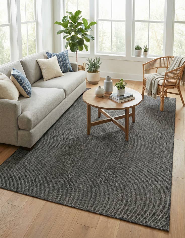 Detail image of 5' 3 x 8' Washable Solid Indoor / Outdoor Rug