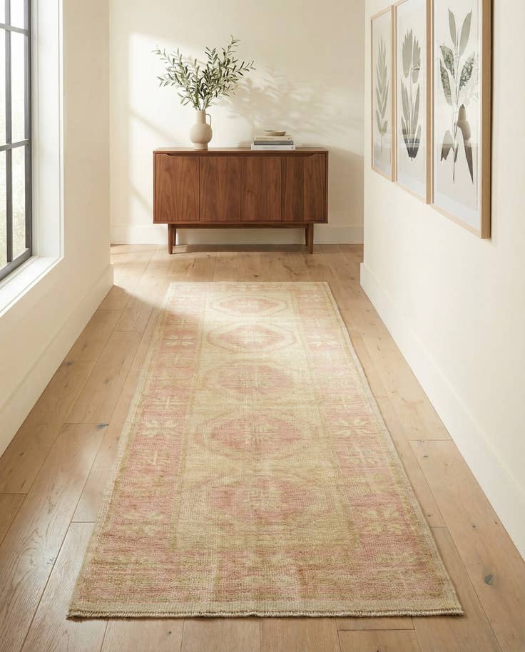 Detail image of 2' 10 x 8' 5 Hand Knotted Oushak Wool Runner Rug