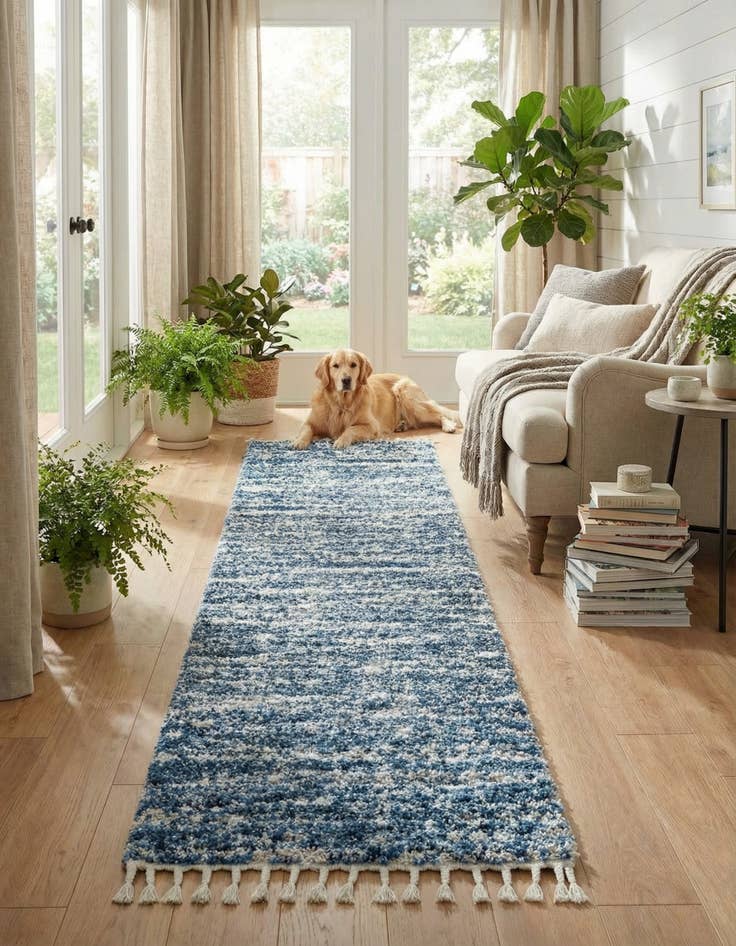 Detail image of 2' 7 x 12' Serenity Shag Runner Rug