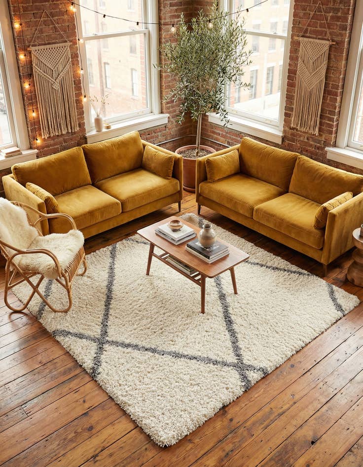 Detail image of 8' x 8' Infinity Shag Square Rug