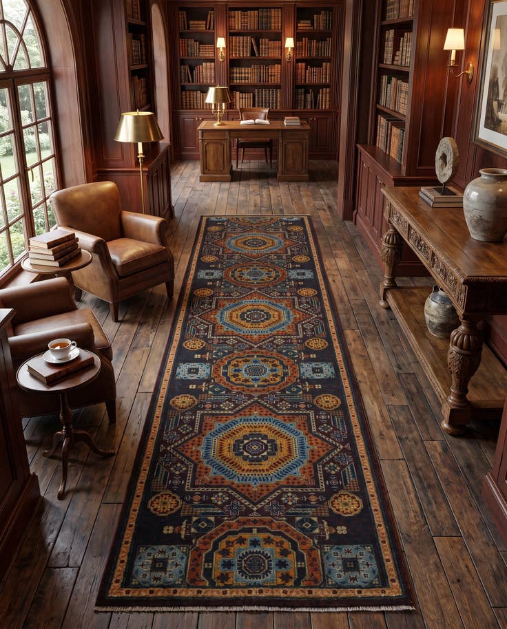 Detail image of 2' 9 x 9' 11 Hand Knotted Mamluk Ziegler Runner Rug