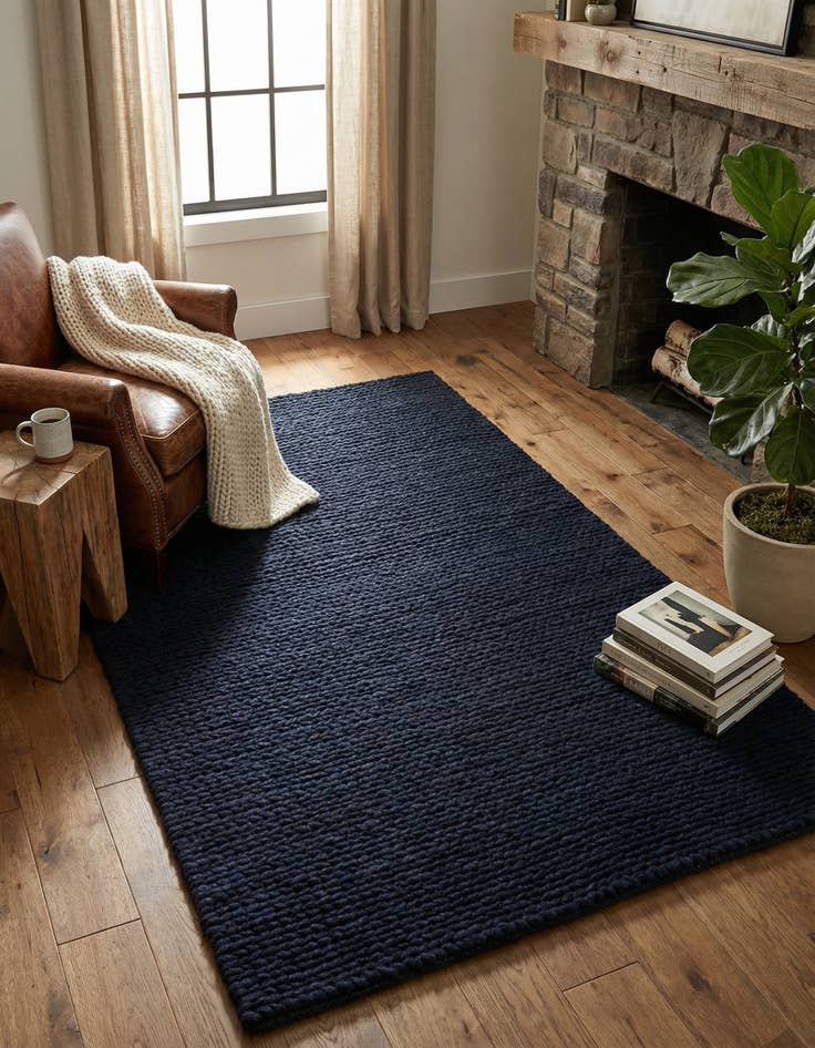 Detail image of 4' 1 x 6' 1  Hand Woven Lana New Zealand Wool Rug