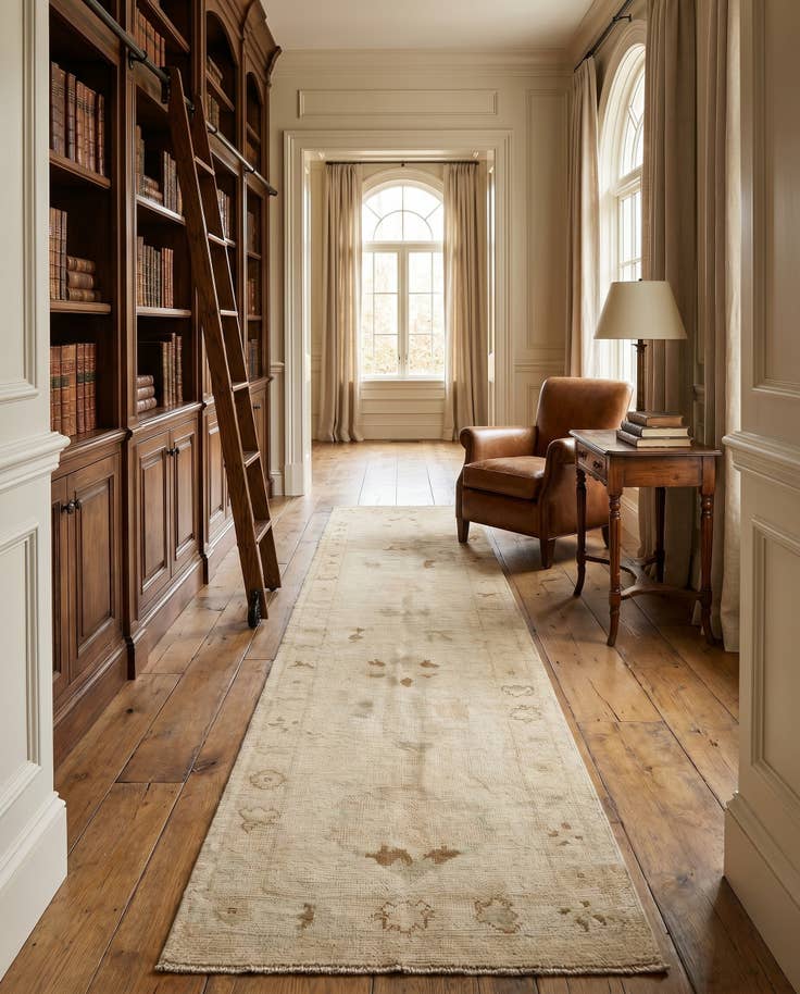 Detail image of 2' 7 x 10' 11 Hand Knotted Oushak Wool Runner Rug