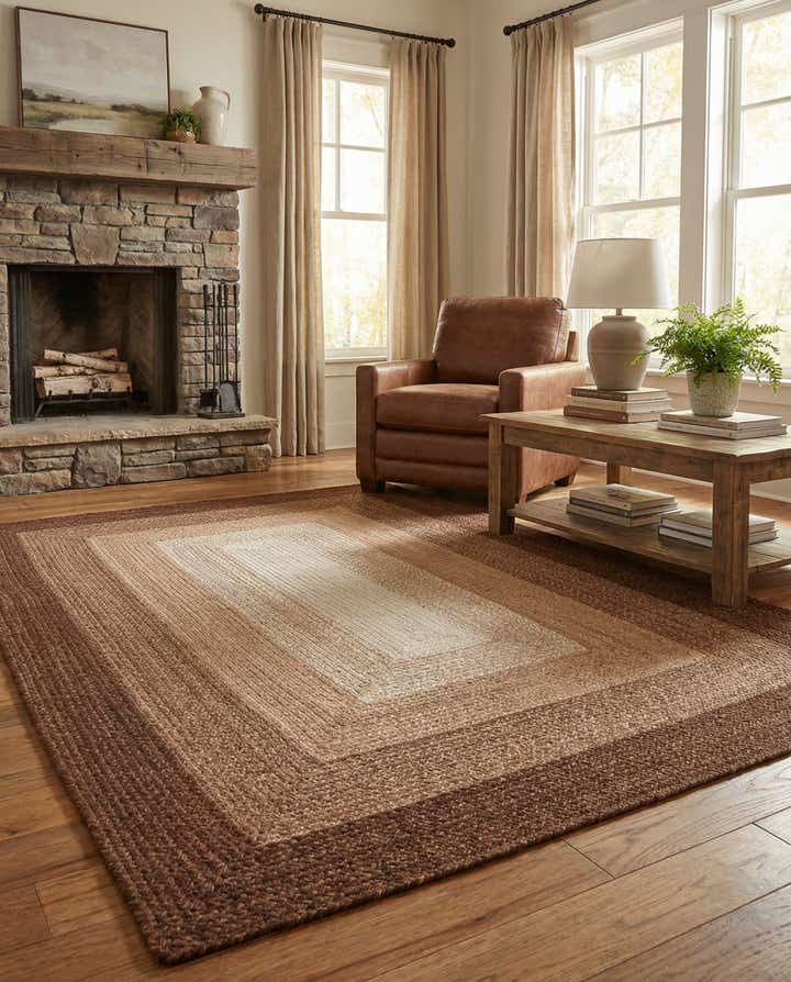 5' 1 x 8' Hand Braided Wool Rug