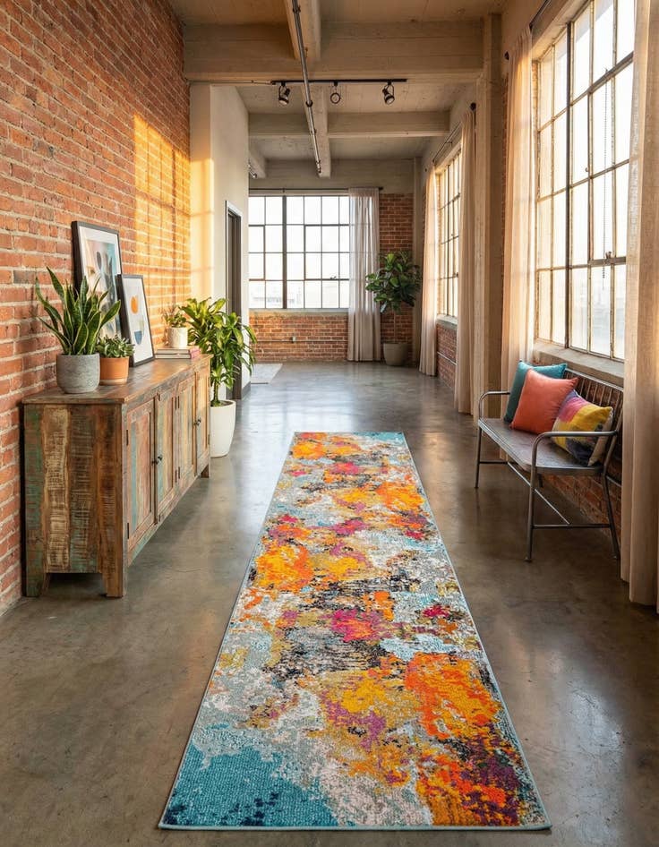 Detail image of  2' 7 x 12'  Washable Vivid Runner Rug