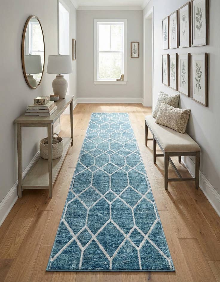 Detail image of  3' x 19' 8 Lattice Trellis Runner Rug