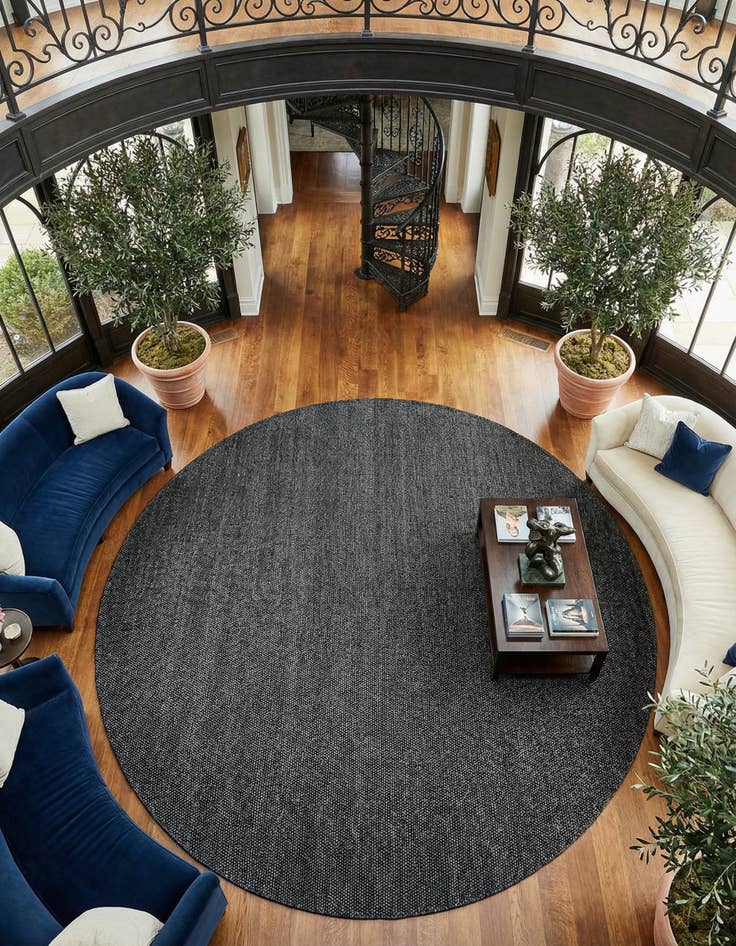 Detail image of 12' x 12'  Hand Woven Jill Zarin English Manor Wool Round Rug
