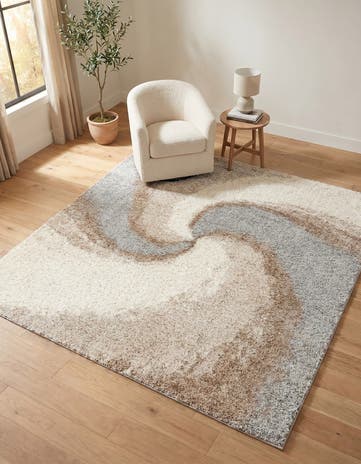Khaki Soft Touch Shag Square Rug