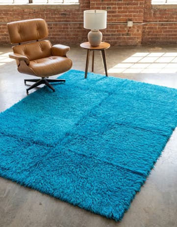 5' 2 x 6' 10 Hand Knotted Moroccan Wool Square Rug
