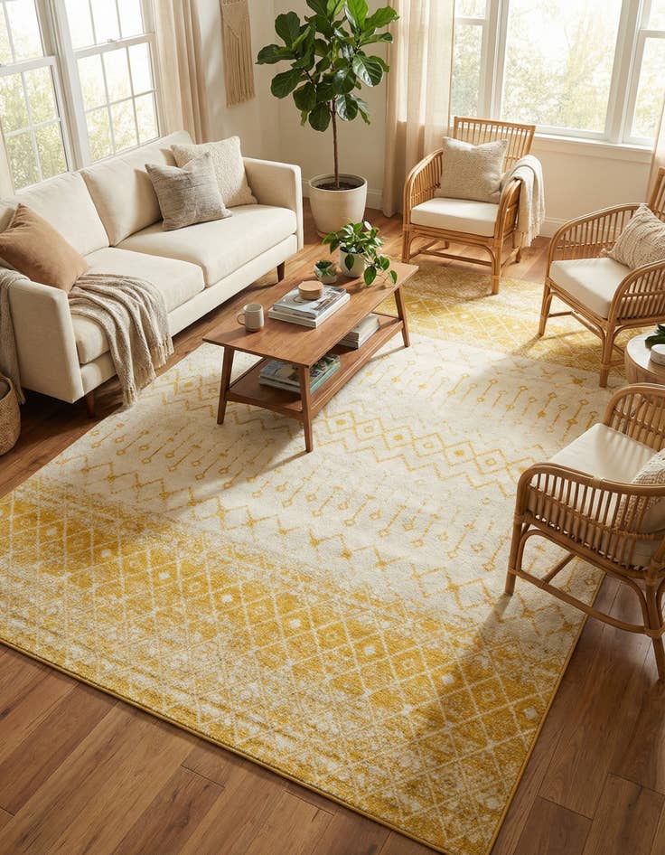 Detail image of 10' 8 x 14' Moroccan Trellis Rug