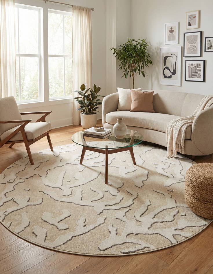Detail image of 10' x 10' Easy-Clean Sabrina Soto Indoor / Outdoor Round Rug