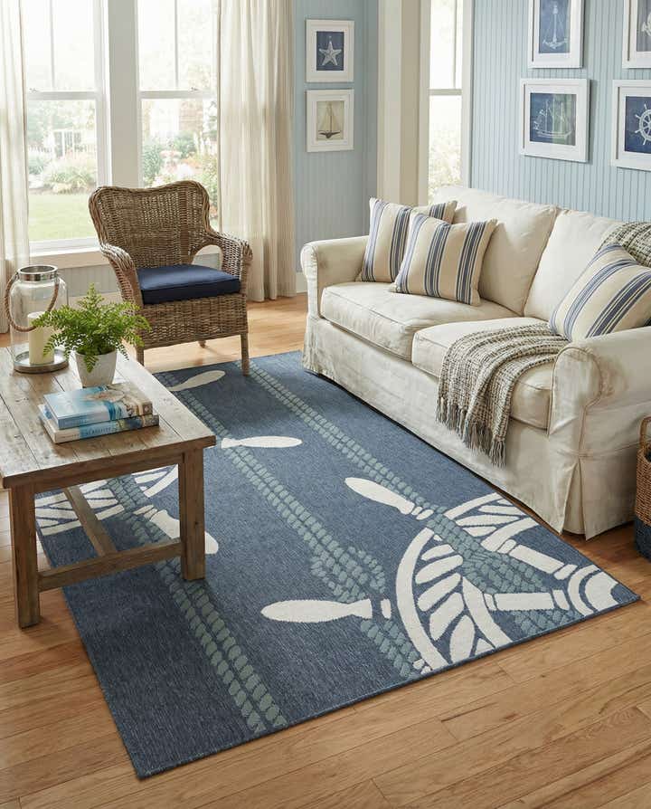5' 3 x 8' Easy-Clean Coastal Indoor / Outdoor Rug