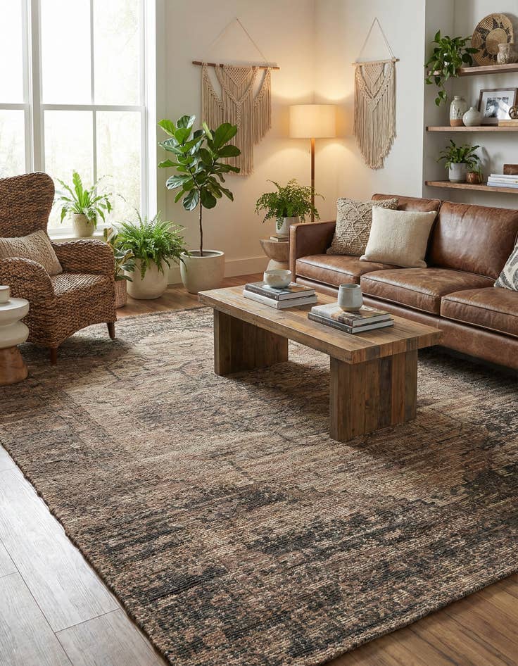 Detail image of 9' x 12'  Hand Woven Chenille Jute Rug