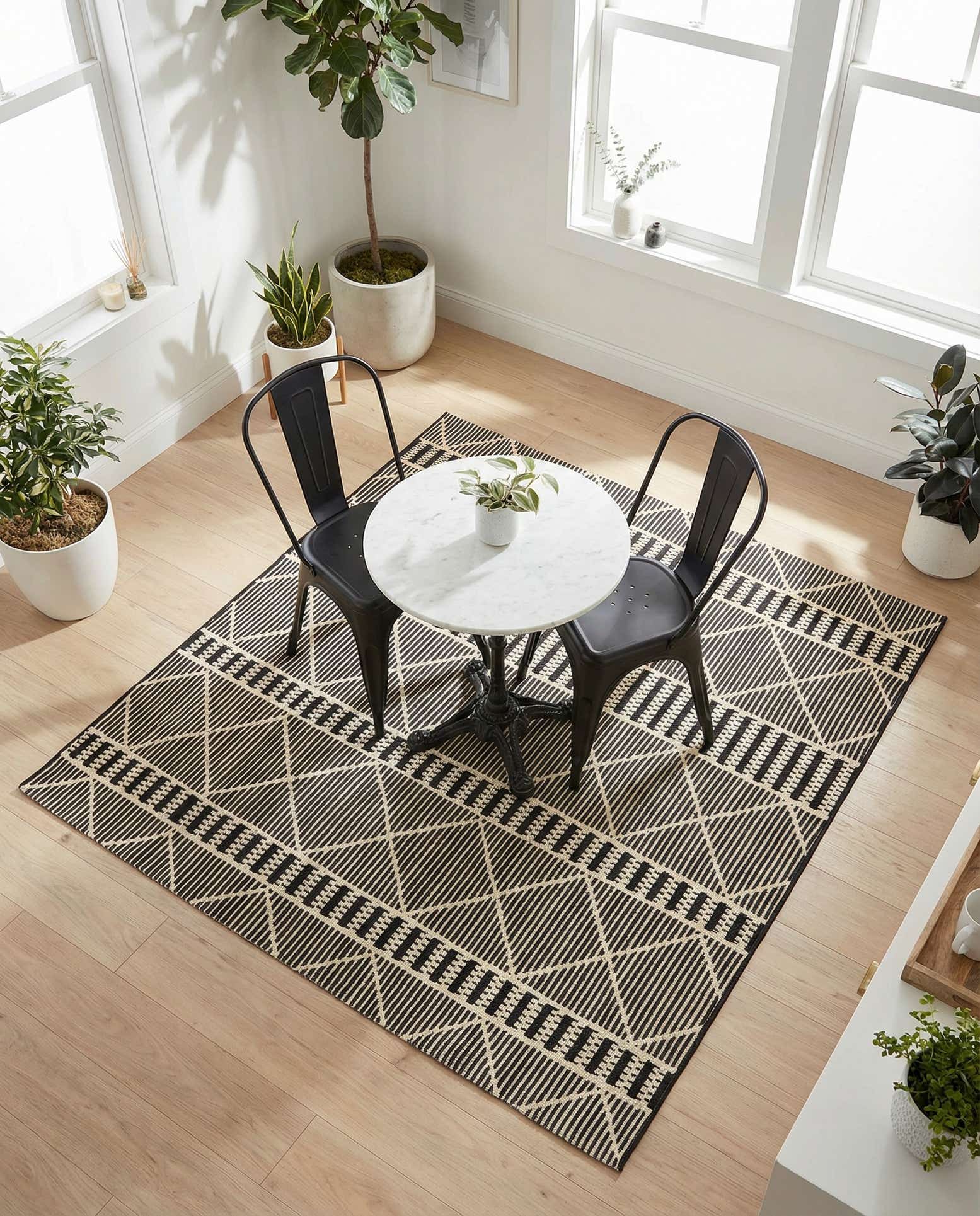 6' x 6' Easy-Clean Lattice Indoor / Outdoor Square Rug
