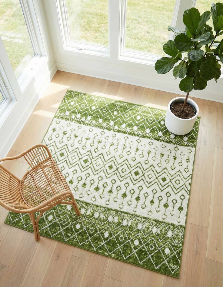 Detail image of  5' 3 x 5' 3 Moroccan Trellis Square Rug