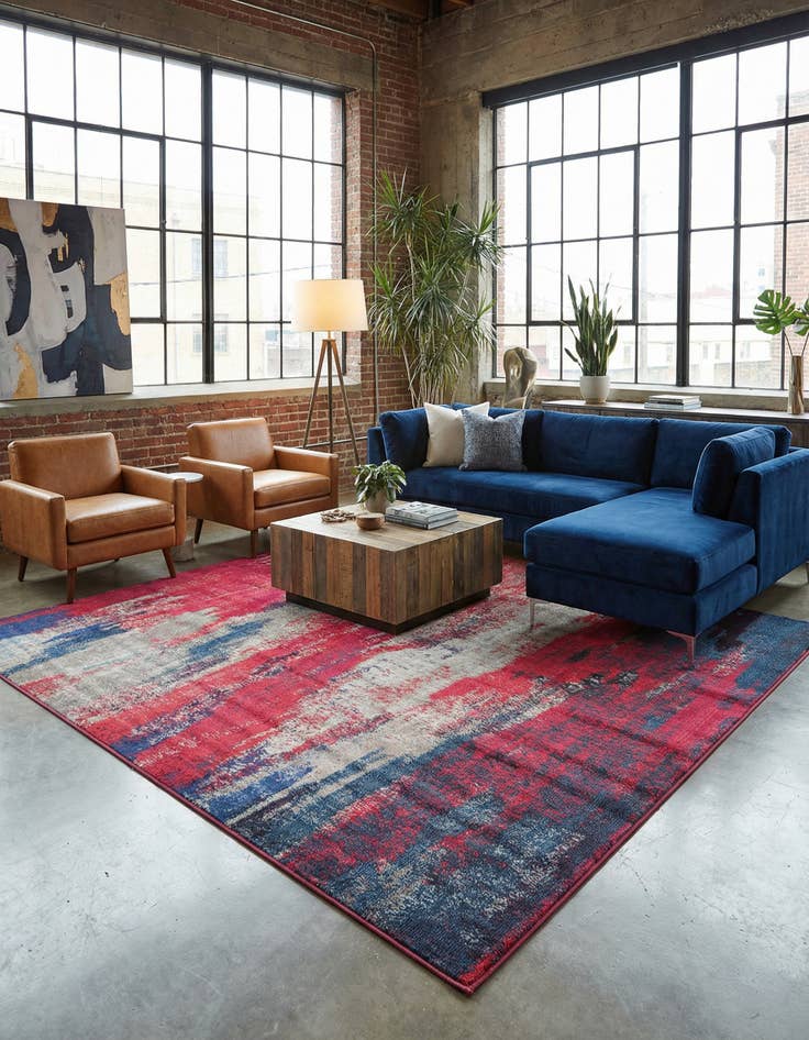 Detail image of 8' x 8'  Washable Barcelona Square Rug