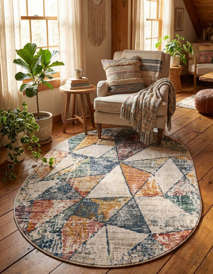 Detail image of 4' x 6' 3 Gemstone Oval Rug