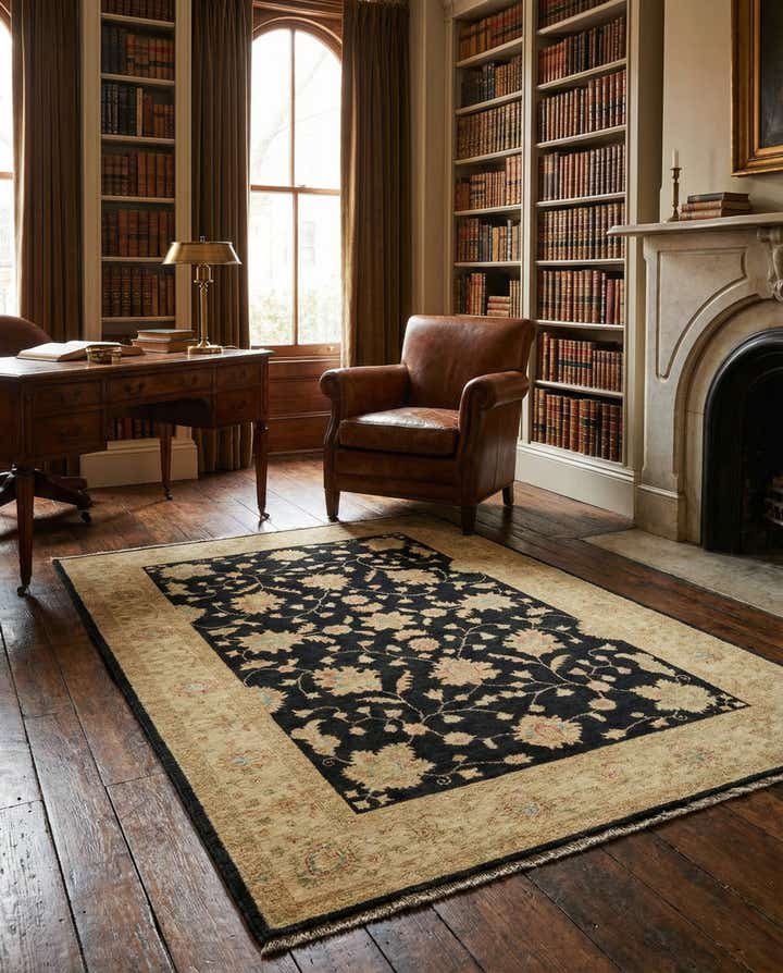 4' 2 x 5' 5 Hand Knotted Peshawar Ziegler Rug