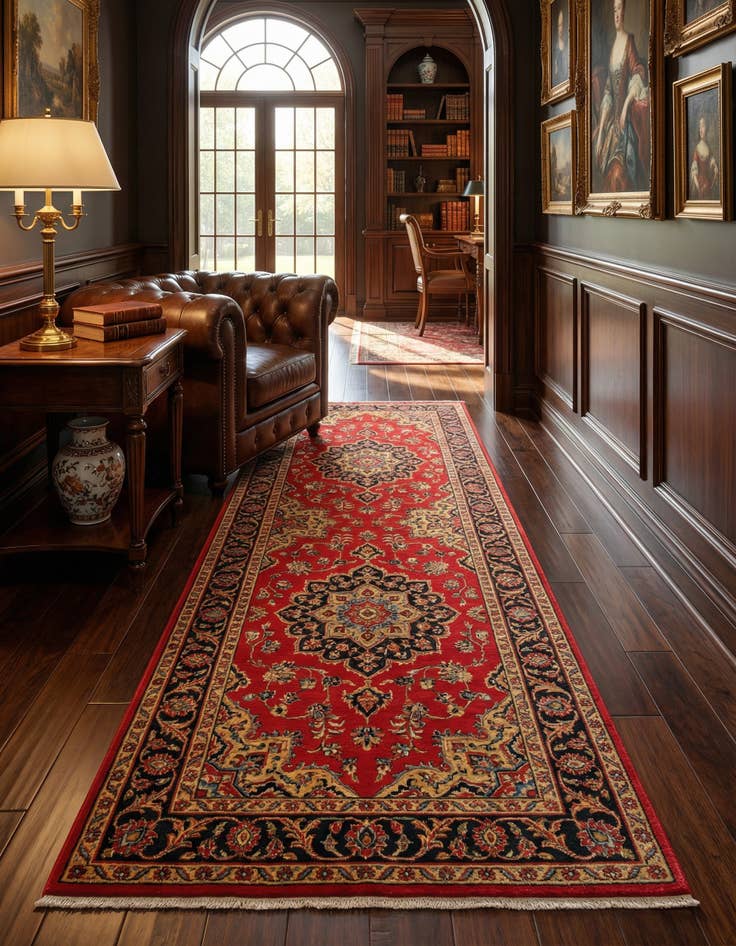 Detail image of 2' 9 x 6' 5 Hand Knotted Qom Persian Runner Rug