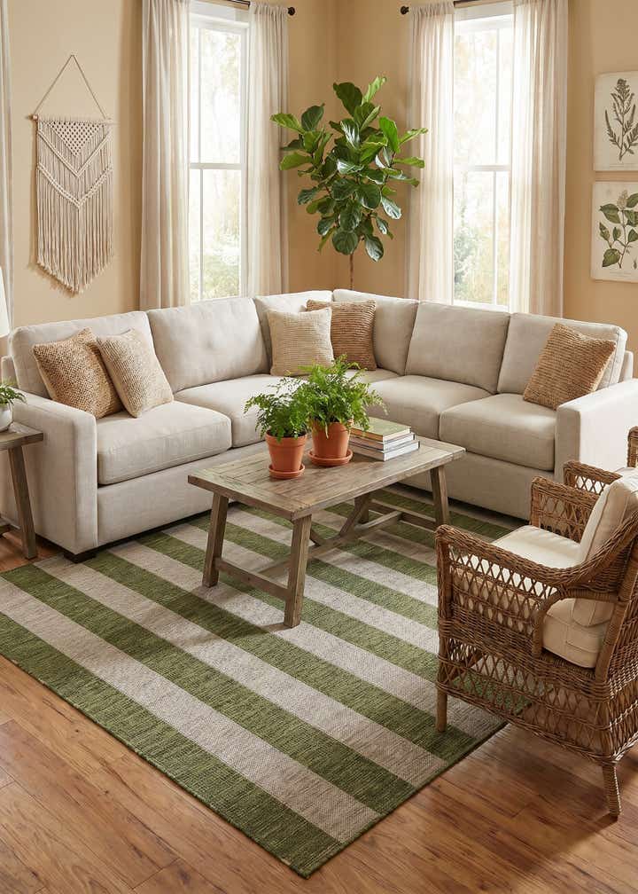 7' x 10' Easy-Clean Ribbon Indoor / Outdoor Rug