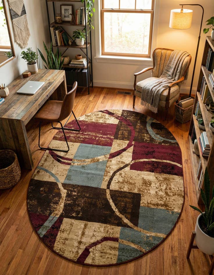 Detail image of 7' 10 x 10' Coffee Shop Oval Rug
