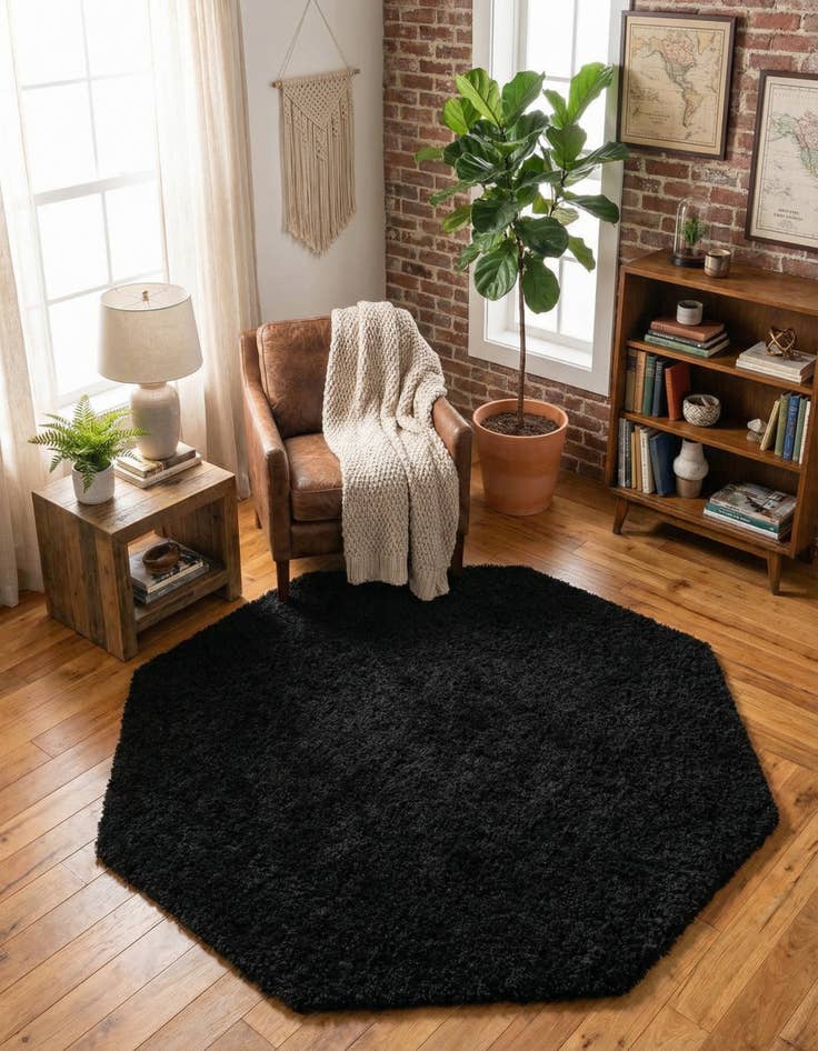 Detail image of 6' x 6' Everyday Shag Octagon Rug