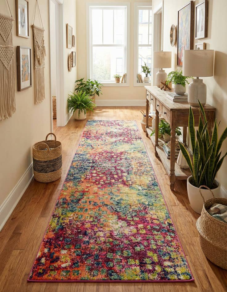 Detail image of 2' 7 x 12'  Washable Barcelona Runner Rug