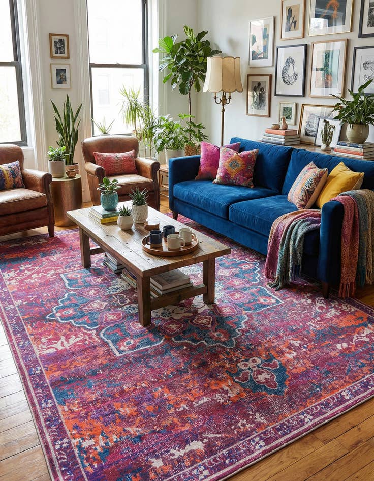 Detail image of  10' 6 x 14'  Washable Francesca Rug