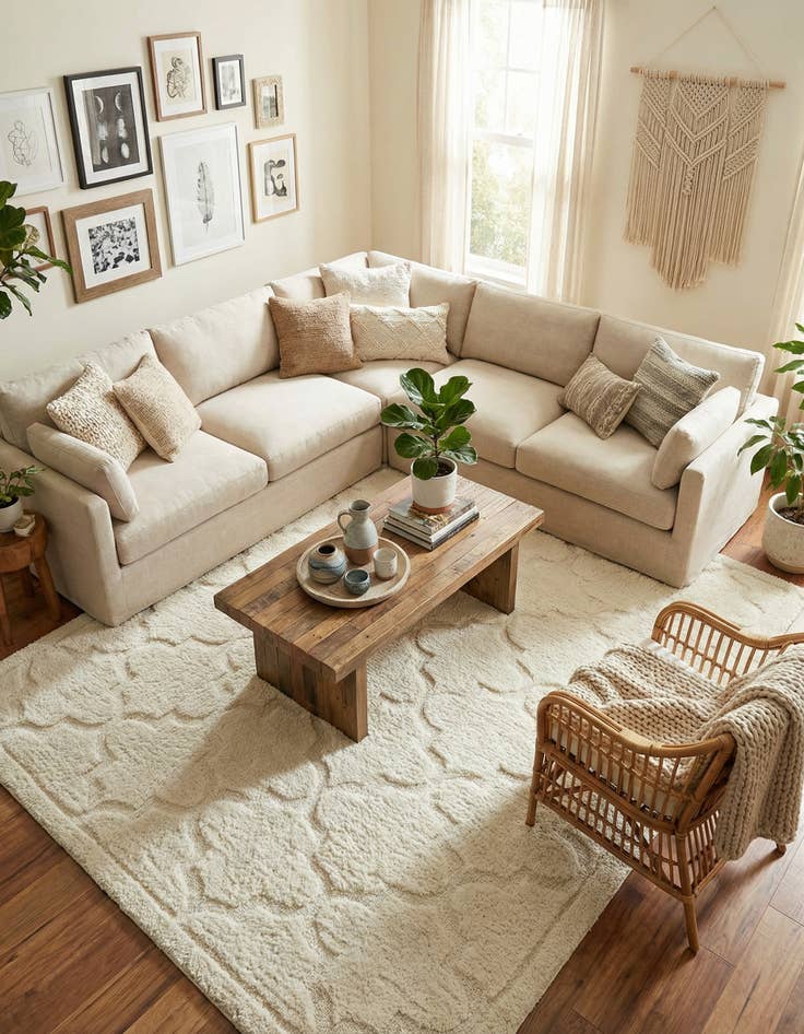 Detail image of 9' x 12' 2 Trellis Shag Rug