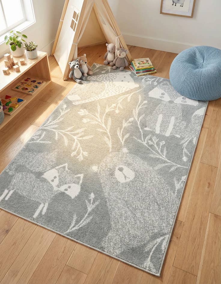 Detail image of 3' 11 x 5' 11 Animals Whimsy Kids Rug