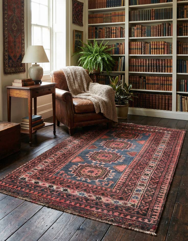 Detail image of 3' 3 x 5' 10 Hand Knotted Ultra Vintage Persian Wool Rug