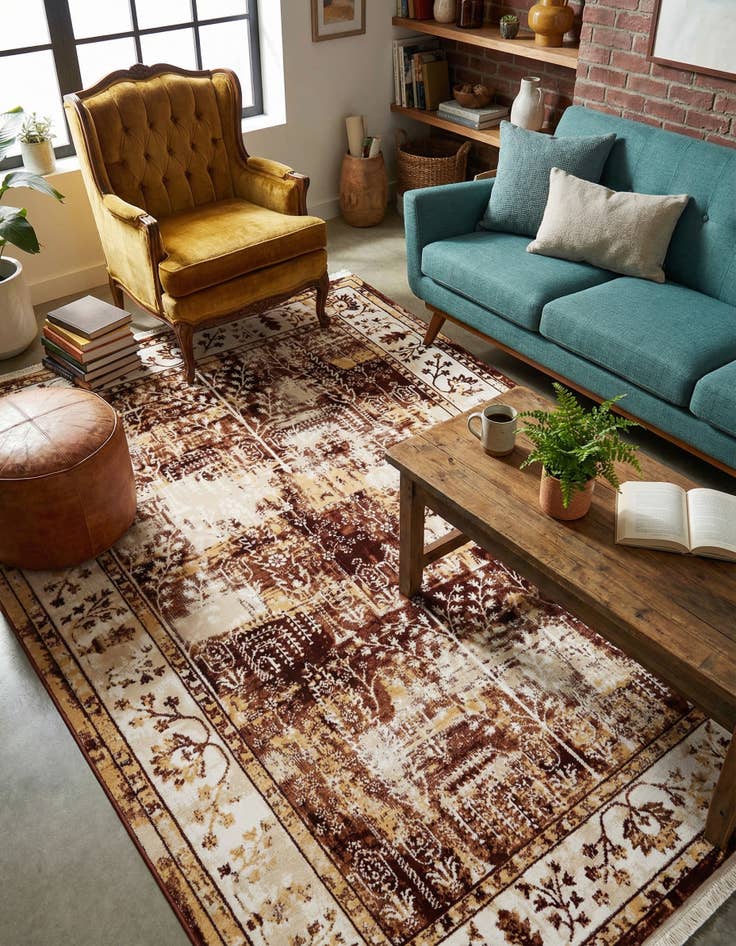 Detail image of 5' 3 x 8' Nain Design Rug