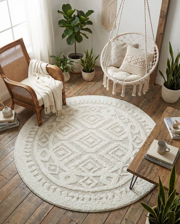 Detail image of 5' 3 x 5' 3 Boho Round Rug