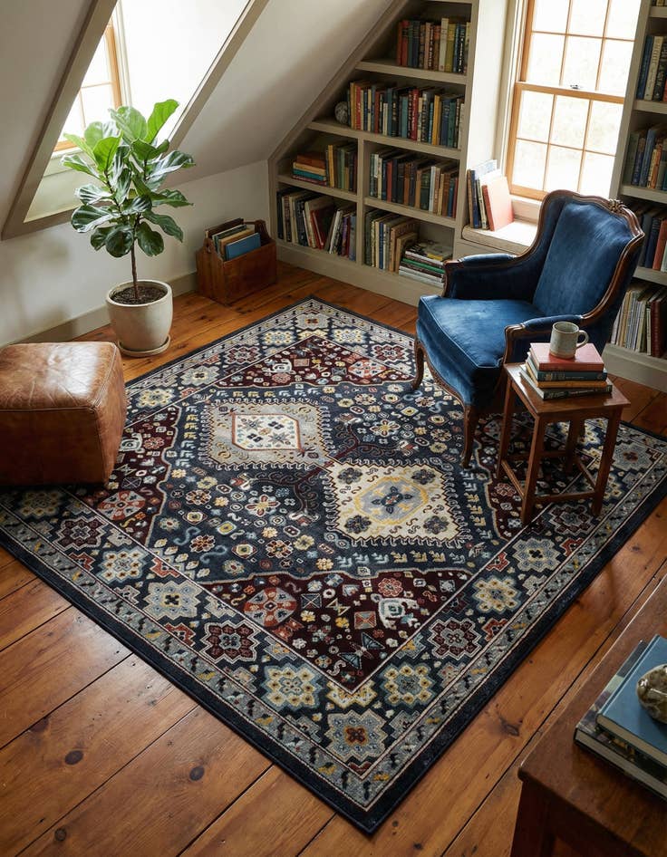 Detail image of 7' 10 x 7' 10 Kamala Washable Square Rug