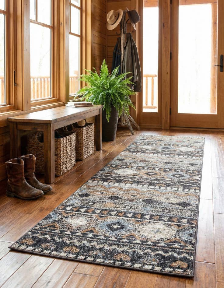 Detail image of 2' x 8' Eco Southwestern Runner Rug