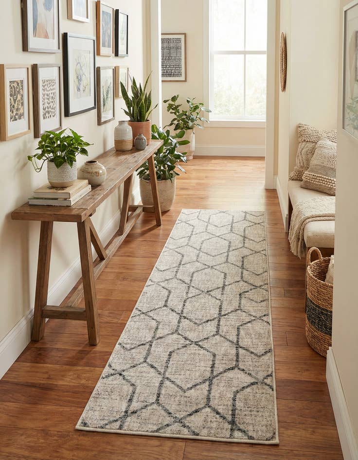 Detail image of 2' x 6' Eco Trellis Runner Rug