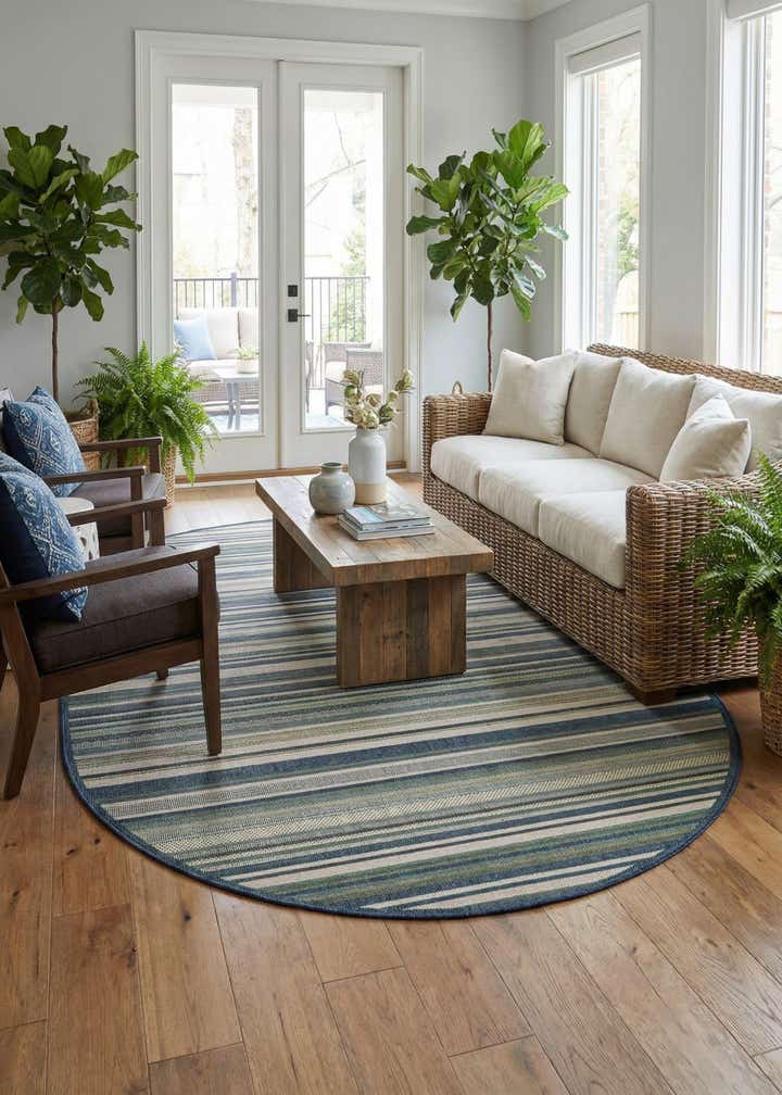 7' 10 x 10' Easy-Clean Baja Indoor / Outdoor Oval Rug