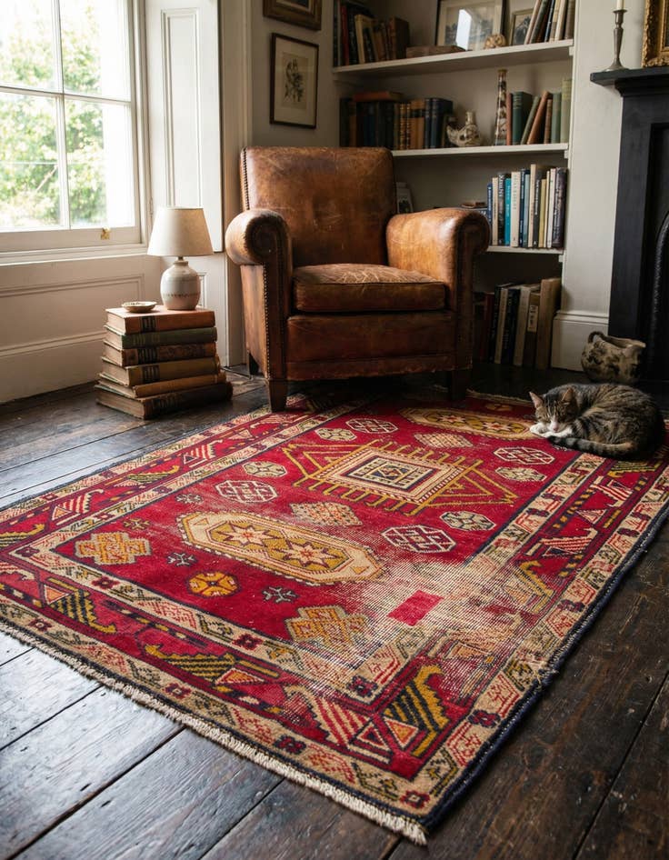 Detail image of 2' 8 x 4' 4 Hand Knotted Kazak Persian Wool Rug