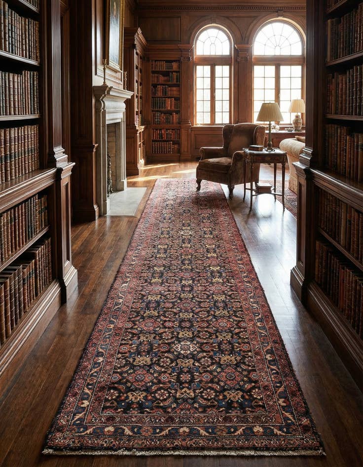 Detail image of 3' 5 x 13' 7 Hamedan Wool Runner Rug