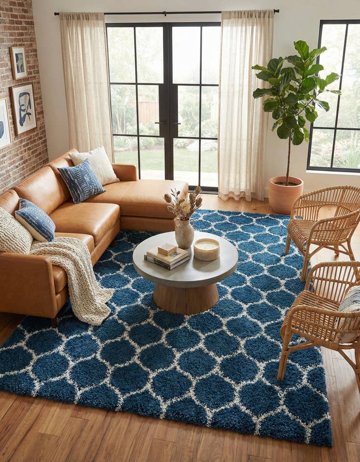 Detail image of  9' x 12' Lattice Shag Rug