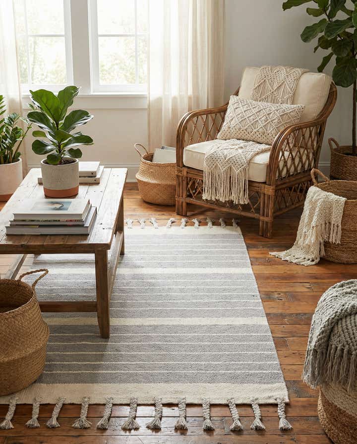 3' 3 x 5' 1 Hand Woven Chindi Cotton Rug