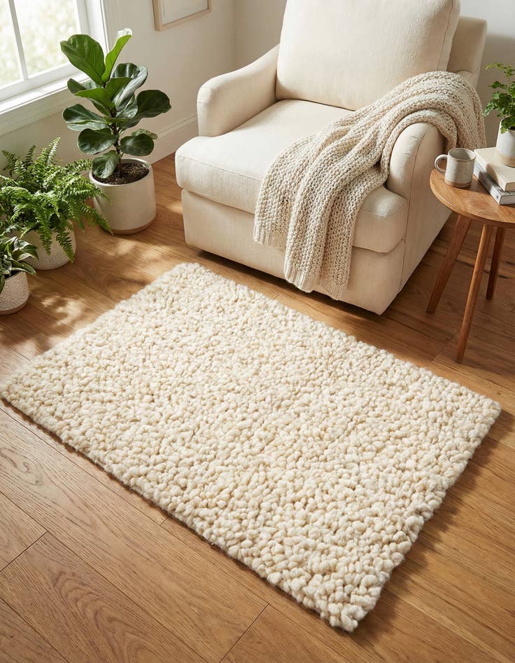 Detail image of 2' x 3' 1  Hand Woven Haka Deluxe Shag Rug