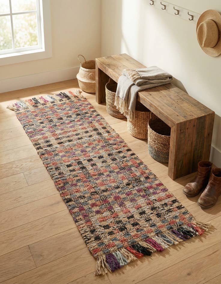 Detail image of 2' x 5' 1 Hand Woven Chunky Jute Runner Rug