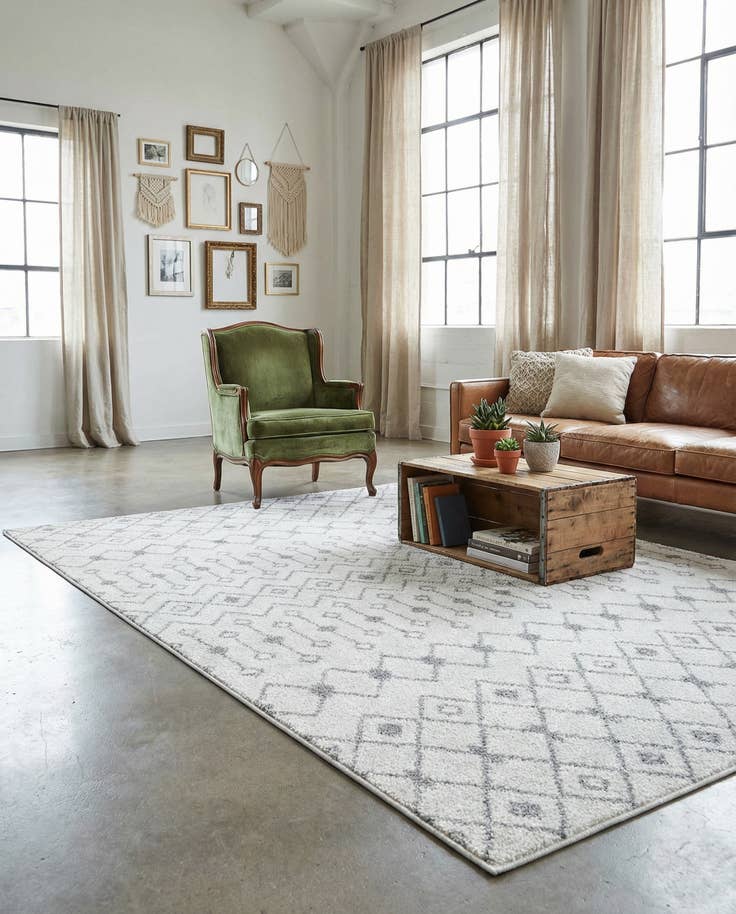 Detail image of 5' 3 x 8' Moroccan Trellis Rug