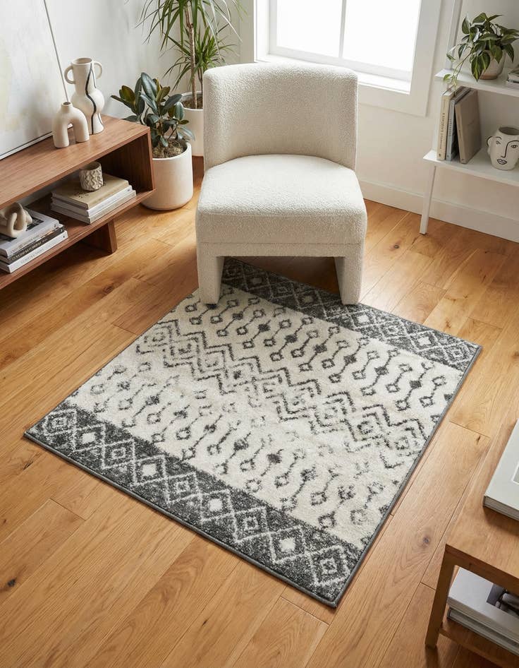 Detail image of 3' x 3' Moroccan Trellis Square Rug